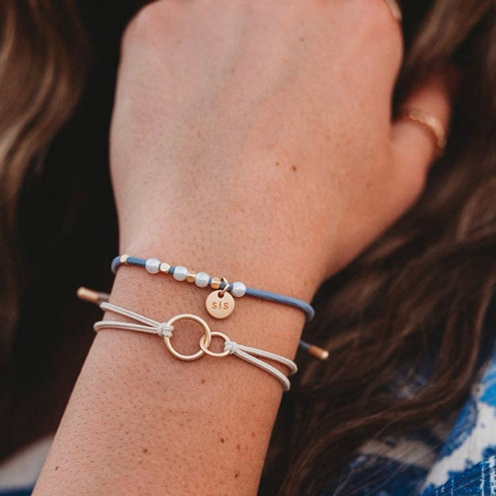 Lani Gold and Gray Adjustable Bracelet Set